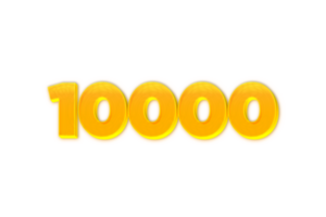 10000 subscribers celebration greeting Number with yellow design png
