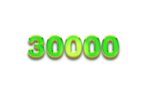 30000 subscribers celebration greeting Number with candy design png