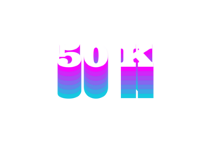 50 k abonnees viering groet aantal met multi kleur ontwerp png