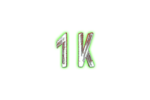 1 k subscribers celebration greeting Number with horror design png