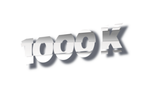 1000 k subscribers celebration greeting Number with cutting design png