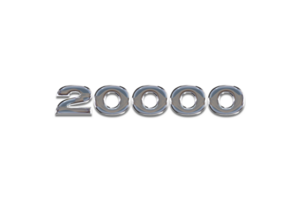 20000 subscribers celebration greeting Number with chrome design png
