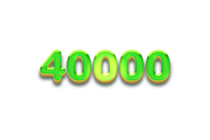 40000 subscribers celebration greeting Number with candy design png