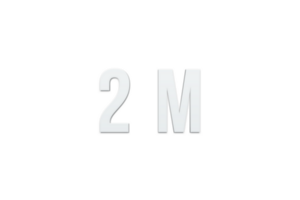 2 million subscribers celebration greeting Number with minimal design png