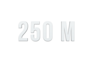 250 million subscribers celebration greeting Number with minimal design png