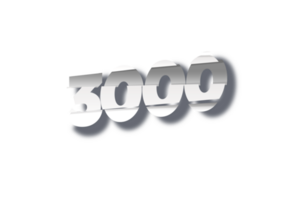 3000 iscritti celebrazione saluto numero con taglio design png