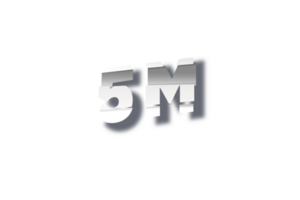 5 million subscribers celebration greeting Number with cutting design png