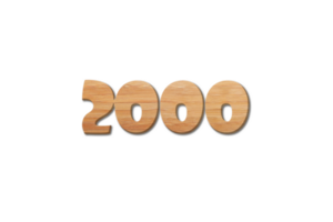 2000 subscribers celebration greeting Number with wood design png