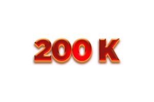 200 k subscribers celebration greeting Number with fruity design png