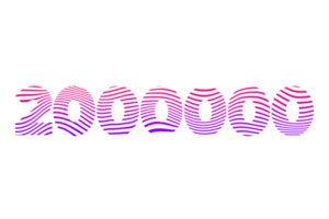 2000000 subscribers celebration greeting Number with waves design png