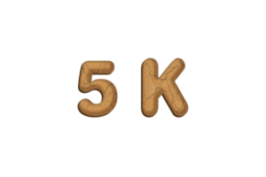 5 k subscribers celebration greeting Number with mud design png