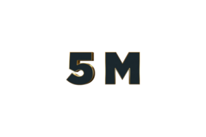 5 million subscribers celebration greeting Number with luxury design png