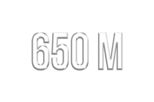 650 million subscribers celebration greeting Number with silver design png