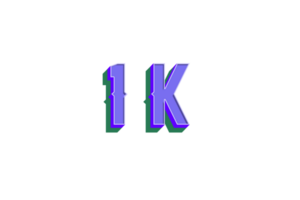 1 k subscribers celebration greeting Number with vintage design png