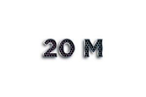 20 million subscribers celebration greeting Number with net design png