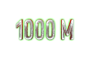 1000 million subscribers celebration greeting Number with horror design png