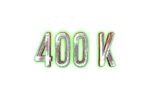 400 k subscribers celebration greeting Number with horrror design png