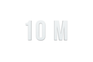 10 million subscribers celebration greeting Number with minimal design png