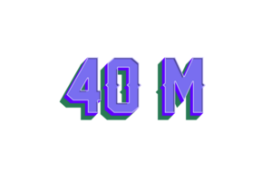 40 million les abonnés fête salutation nombre avec ancien conception png