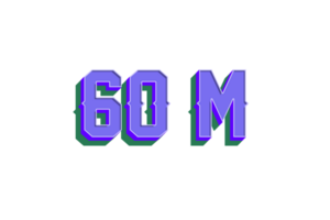 60 million subscribers celebration greeting Number with vintage design png