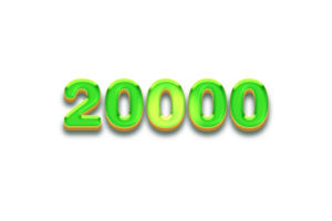 20000 subscribers celebration greeting Number with candy design png