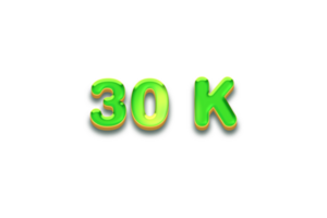 30 k subscribers celebration greeting Number with candy  design png