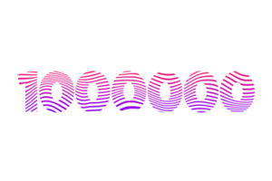 1000000 subscribers celebration greeting Number with waves design png