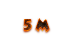 5 million subscribers celebration greeting Number with coal design png