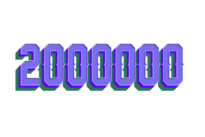 2000000 suscriptores celebracion saludo número con Clásico diseño png