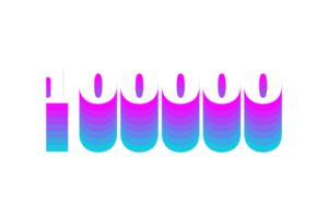 100000 subscribers celebration greeting Number with multi color design png