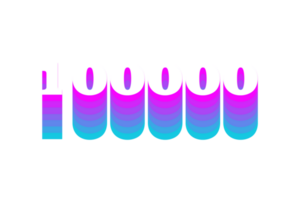 100000 subscribers celebration greeting Number with multi color design png