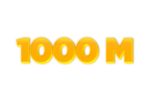 1000 million subscribers celebration greeting Number with yellow design png