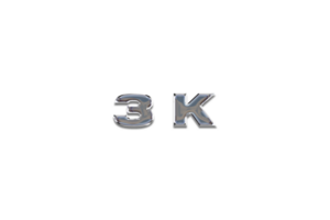 3 k subscribers celebration greeting Number with chrome design png