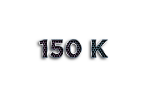 150 k subscribers celebration greeting Number with net design png