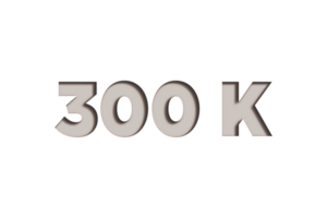 300 k subscribers celebration greeting Number with marble engraved design png