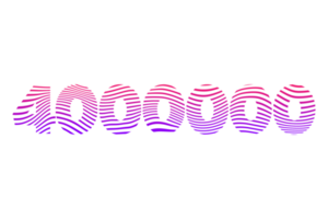 4000000 subscribers celebration greeting Number with waves design png