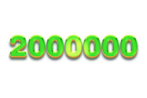 2000000 subscribers celebration greeting Number with candy design png