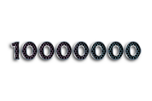 10000000 subscribers celebration greeting Number with net design png