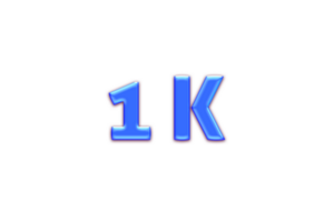 1 k suscriptores celebracion saludo número con azul brillo diseño png