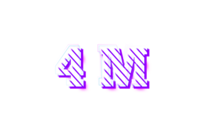 4 million subscribers celebration greeting Number with stripe design png