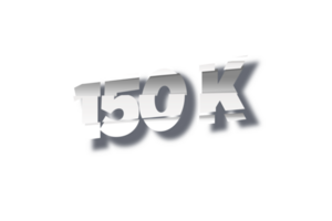 150 K iscritti celebrazione saluto numero con taglio design png