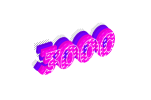 3000 iscritti celebrazione saluto numero con Multi strati design png