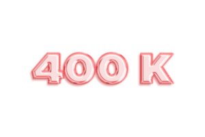 400 k subscribers celebration greeting Number with rose gold design png