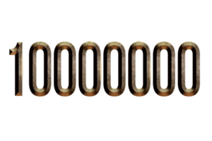 10000000 subscribers celebration greeting Number with histroical design png