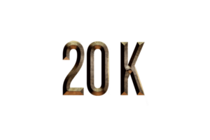 20 k subscribers celebration greeting Number with historical design png