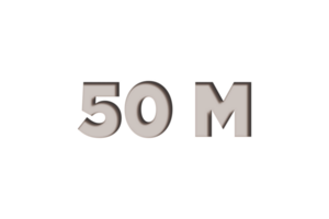 50 million subscribers celebration greeting Number with marble engraved design png