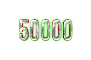 50000 iscritti celebrazione saluto numero con orrore design png