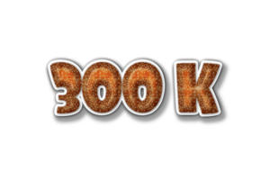 300 k subscribers celebration greeting Number with burger design png