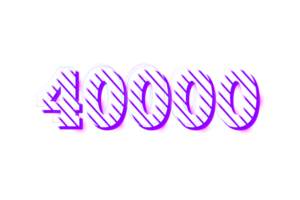 40000 subscribers celebration greeting Number with stripe design png