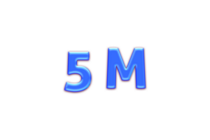 5 million les abonnés fête salutation nombre avec bleu brillant conception png